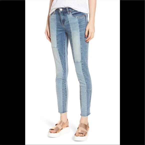 Blanknyc Denim Patchwork Reade Crop Jean size 24 - Picture 1 of 6